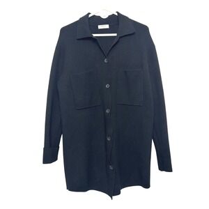 Aritzia Babaton Society Sweater Women S Black knit cardigan modern basic minimal